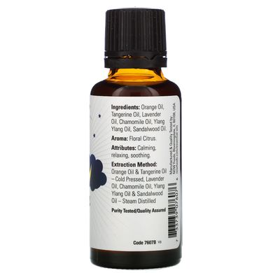 Суміш ефірних олій для покращення сна Now Foods (Peaceful Sleep Oil Blend) 30 мл