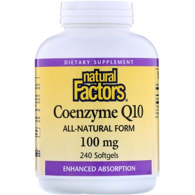 Коензим CoQ10 Natural Factors (CoQ10) 100 мг 240 капсул