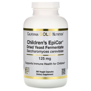 Дитячий Епікор California Gold Nutrition (Children's Epicor) 125 мг 360 вегетаріанських капсул
