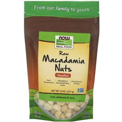 Сирі горіхи макадамія несолона Now Foods (Raw Macadamia Nuts) 227 г