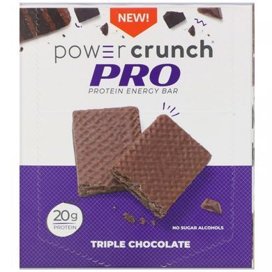Energetic Bar Power Crunch Protein, PRO, Triple Chocolate, BNRG, 12 Bars, 2.0 oz (58 g) Each.