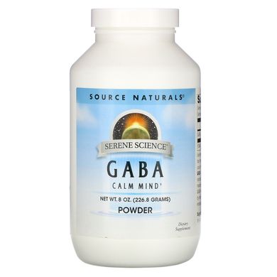 ГАМК, порошок, GABA Powder, Source Naturals, 8 унцій (226,8 г)