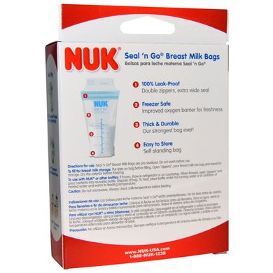 Мішки для зберігання грудного молока NUK (Seal 'n Go Breast Milk Bags) 25 шт