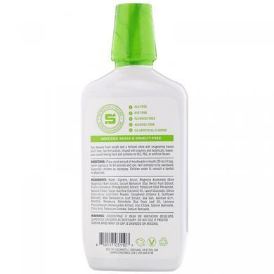 Herbal Mouthwash, Coconut + Aloe, Schmidts Naturals, 16 Fluid Ounces (473 mL)