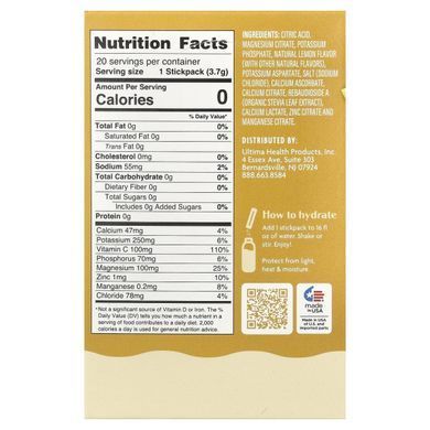 порошок электролитов со вкусом лимонада, Ultima Replenisher, 20 пакетиков, 0,12 унций (3,5 г) купить в Киеве и Украине
