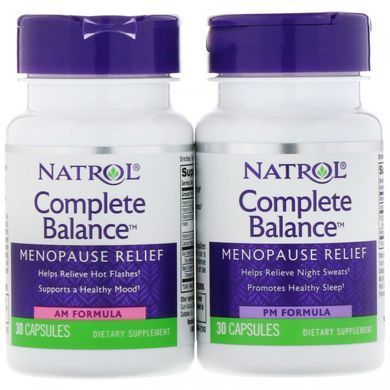 Вітаміни під час менопаузи повний комплекс Natrol (Complete Balance for Menopause) 2 пляшечки по 30 капсул
