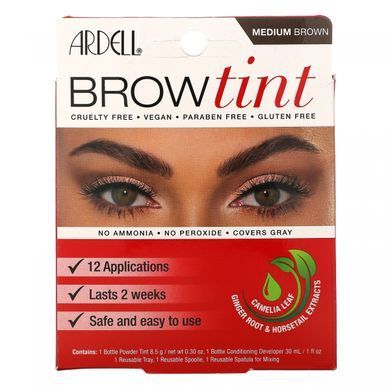 Відтінок для брів, середній коричневий, Brow Tint, Soft Black, Ardell, набір з 5 предметів