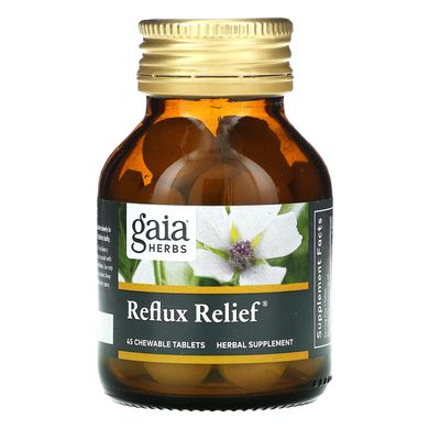 Средство для облегчения рефлюкса, Gaia Herbs, 45 быстрорастворимых жевательных таблеток купить в Киеве и Украине