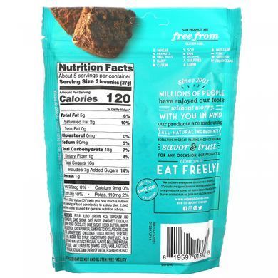 Enjoy Life Foods, Укусы шоколадного брауни, мятный шоколад, 4,76 унции (135 г) купить в Киеве и Украине