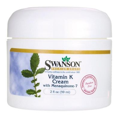 Витамин К крем с менахиноном-7, Vitamin K Cream with Menaquinone-7, Swanson, 59 мл купить в Киеве и Украине