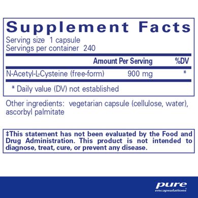 Ацетилцистеин Pure Encapsulations (NAC N-Acetyl-l-Cysteine) 900 мг 240 капсул купить в Киеве и Украине