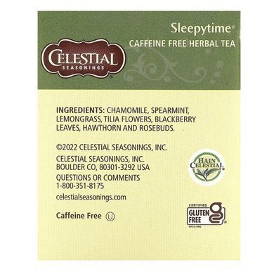 Трав'яний чай &laquo;Час для сну&raquo;, Без кофеїну, Celestial Seasonings, 20 чайних пакетиків