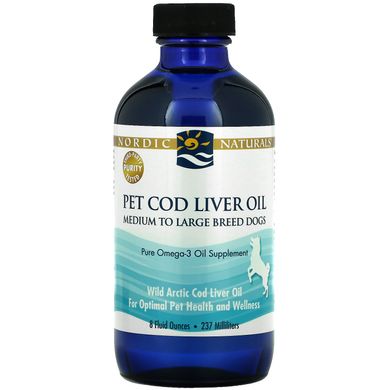 Риб'ячий жир для собак з печінки тріски Nordic Naturals (Cod Liver Oil) 237 мл
