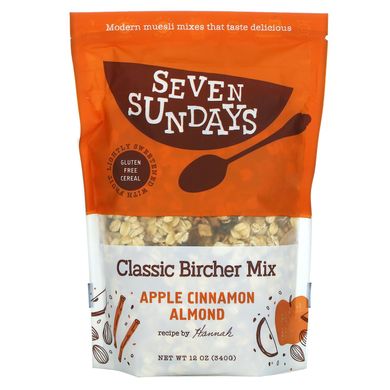 Seven Sundays, Classic Bircher Mix, яблуко, кориця та мигдаль, 12 унцій (340 г)