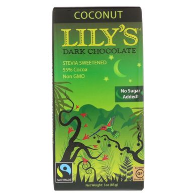 Темний шоколад, кокос, Lily's Sweets, 85 г