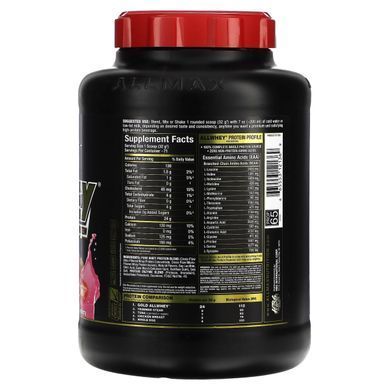 AllWhey Gold, 100% Whey Protein + Premium Whey Protein Isolate, Strawberry, ALLMAX Nutrition, 2.27 kg.