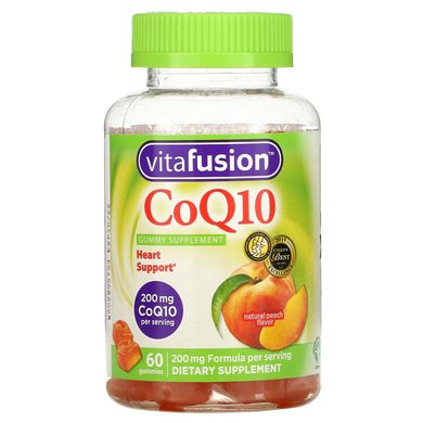 Коэнзим Q10, пищевая добавка для взрослых, с натуральным вкусом персика, VitaFusion, 200 мг, 60 жевательных таблеток купить в Киеве и Украине