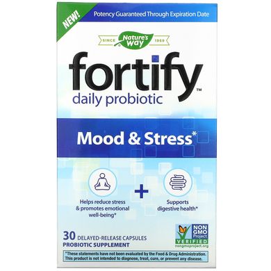Пробиотик Nature's Way (Fortify Daily Probiotic Mood Stress) 30 капсул купить в Киеве и Украине