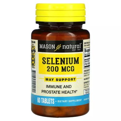 Селен Mason Natural (Selenium) 200 мкг 60 таблеток