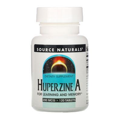 Гіперзин, Huperzine A, Source Naturals, 200 мкг, 120 таблеток