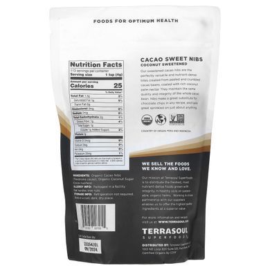 Terrasoul Superfoods, какао зі солодкими крупами, з кокосом, 454 г (16 унцій)