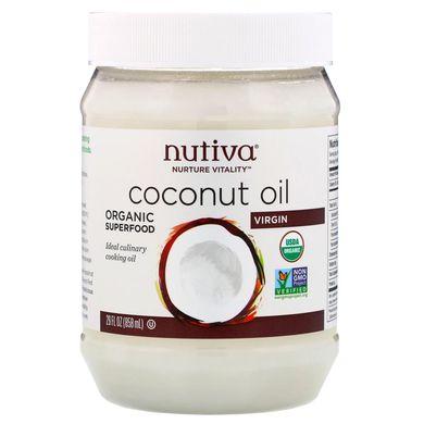 Натуральна очищена кокосова олія, Nutiva, 29 рідких унцій (858 мл)