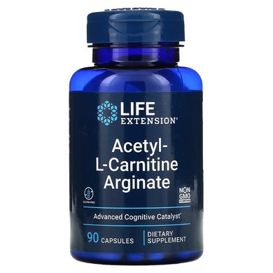 Ацетил-L-карнітин Аргінат, Acetyl-L-Carnitine Arginate, Life Extension, 90 вегетаріанських капсул