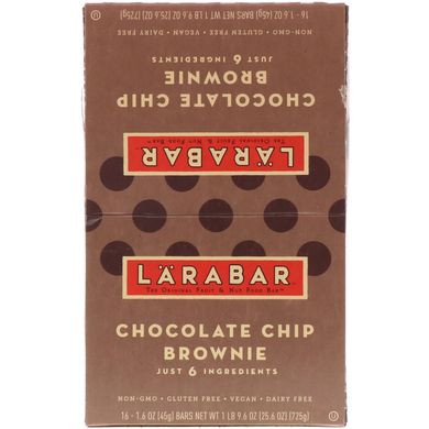 Батончики зі смаком Брауні з шоколадною крихтою Larabar (Chocolate) 16 бат.