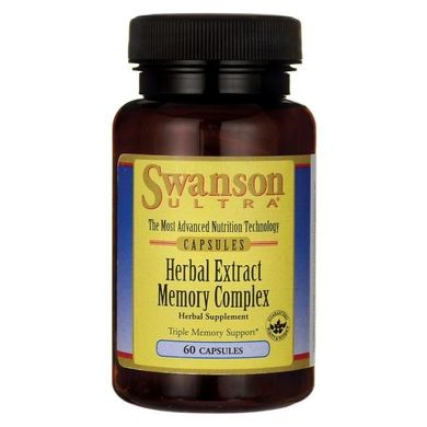 Комплекс пам'яті з екстрактом трав, Herbal Extract Memory Complex, Swanson, 60 капсул