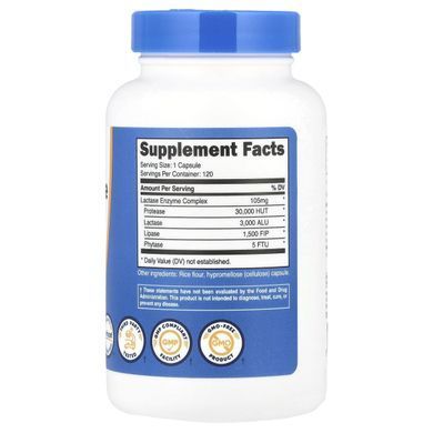 Nutricost, Lactase Enzyme Complex, 3,000 ALU, 120 Capsules купить в Киеве и Украине