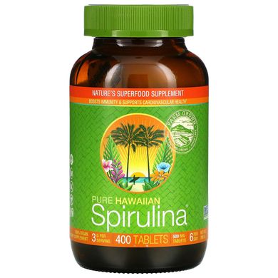 Чистий гавайська спіруліна, Pure Hawaiian Spirulina, Nutrex Hawaii, 500 мг, 400 таблеток