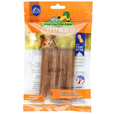 Himalayan Pet Supply, Chew для гімалайських собак, Churro, м'який, з арахісовим маслом, 4 унції (113,3 г)