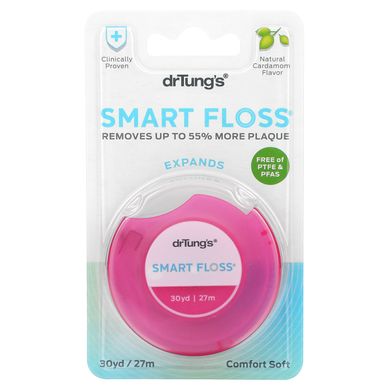 Smart Floss, зубна нитка з натуральним ароматизатором кардамону, Dr Tung's, 30 ярдів (27 м)