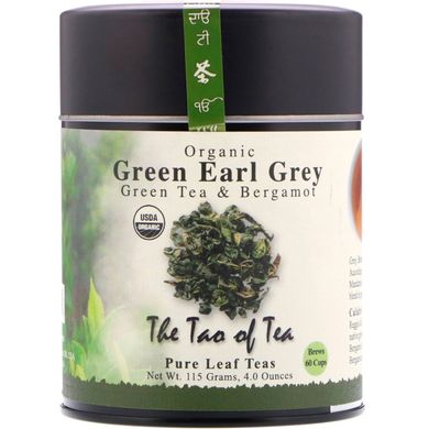 Органічний зелений чай з бергамотом, зелений «Ерл Грей», The Tao of Tea, 4,0 унції (115 гр)