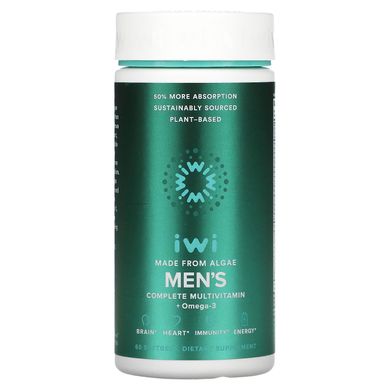 Мультивітаміни та омега-3 для чоловіків iWi (Men`s Multivitamins & Omega-3s) 60 м'яких таблеток
