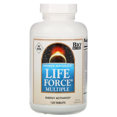 Мультивітаміни без заліза Source Naturals (Life Force Multiple No Iron) 120 таблеток