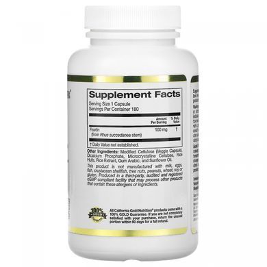 Фізетин з новусетином California Gold Nutrition (Fisetin with Novusetin) 100 мг 180 рослинних капсул