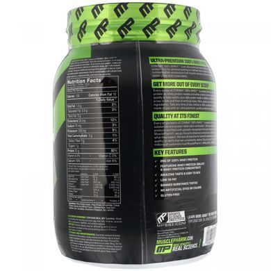 100% сироватковий білок зі смаком шоколадного молока, MusclePharm, 907 г