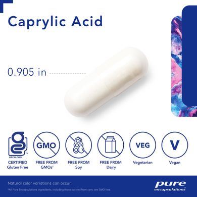 Каприлова кислота Pure Encapsulations (Caprylic Acid) 120 капсул