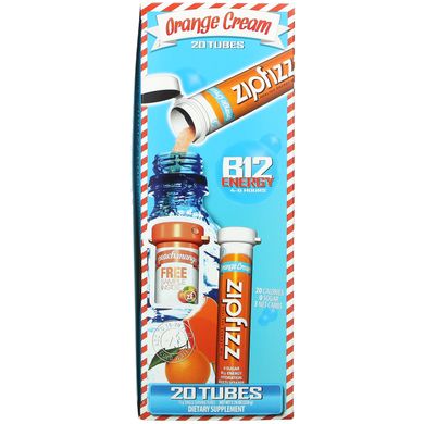 Zipfizz, Healthy Energy с витамином B12, апельсиновый крем, 20 тюбиков по 11 г каждый купить в Киеве и Украине