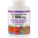 Вітамін С жувальний чорниця малина Natural Factors (Vitamin C) 500 мг 180 цукерок фото