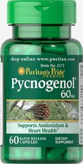 Пікногенол®, Pycnogenol®, Puritan's Pride, 60 мг, 60 капсул