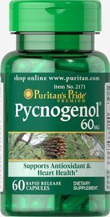 Пикногенол&reg;, Pycnogenol&reg;, Puritan's Pride, 60 мг, 60 капсул купить в Киеве и Украине