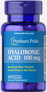 Гиалуроновая кислота Puritan's Pride (Hyaluronic Acid) 100 мг 30 капсул купить в Киеве и Украине