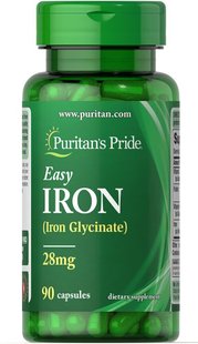 Легкое железо Puritan's Pride (Easy Iron) 28 мг 90 капсул купить в Киеве и Украине