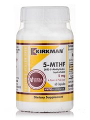 5-MTHF, 5-метілтетрагідрофолат 5 мг, 5-MTHF, 5-Methyltetrahydrofolate 5 mg, Kirkman labs, 60 капсул