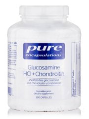 Глюкозамин HCl и Хондроитин Pure Encapsulations (Glucosamine HCl + Chondroitin) 360 капсул купить в Киеве и Украине