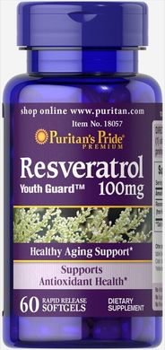 Ресвератрол Puritan's Pride (Resveratrol) 100 мг 60 капсул