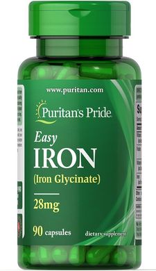 Легке залізо, Easy Iron, Puritan's Pride, 28 мг, 90 капсул