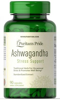 Екстракт кореня ашваганди, Ashwagandha Root Extract Ayurvedic Stress Support, Puritan's Pride, 750мг, 90 капсул